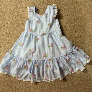 Rare Editions Blue Ruffled Tiered Sundress